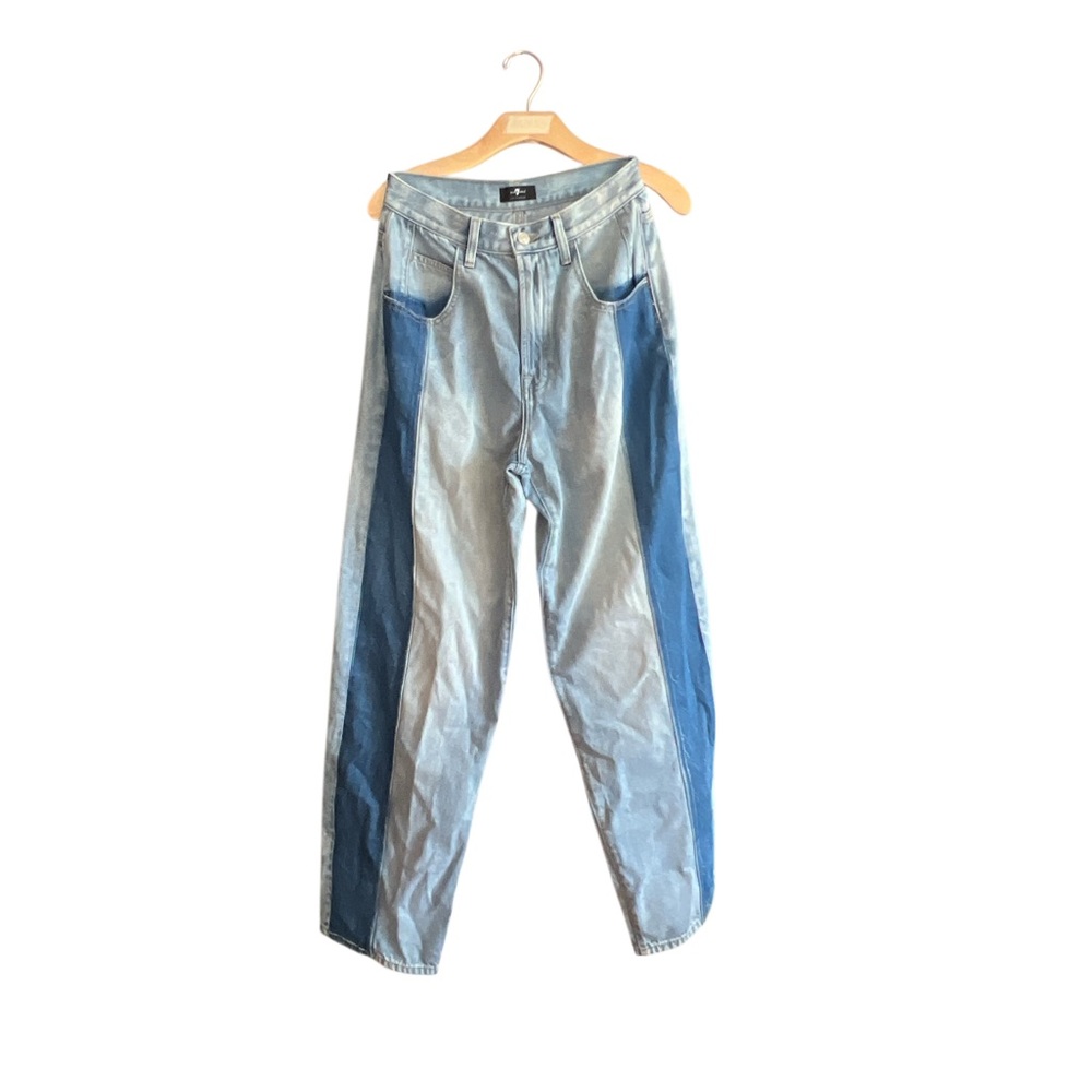 7 For All Mankind Light and Dark Blue Denim Jeans